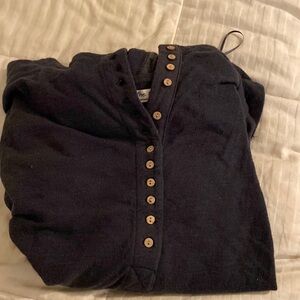 FREE PEOPLE QUARTER BUTTON UP CREWNECK SWEATER